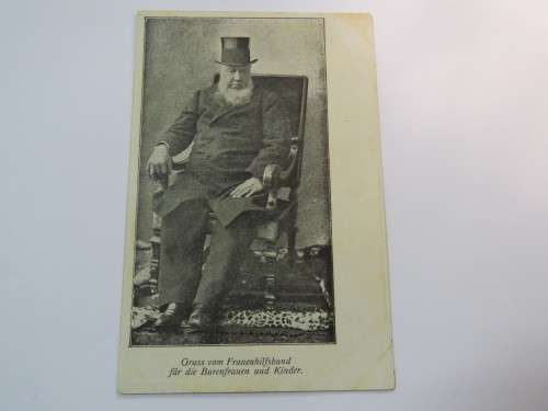 German Boer Propaganda card - Collecting money for the Boer woman and children - With Paul Kruger