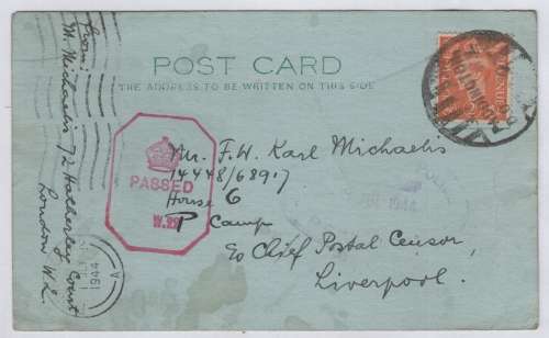 WW2 period censored cover sent from London to Liverpool with 2 British stamps and Paddington cancell
