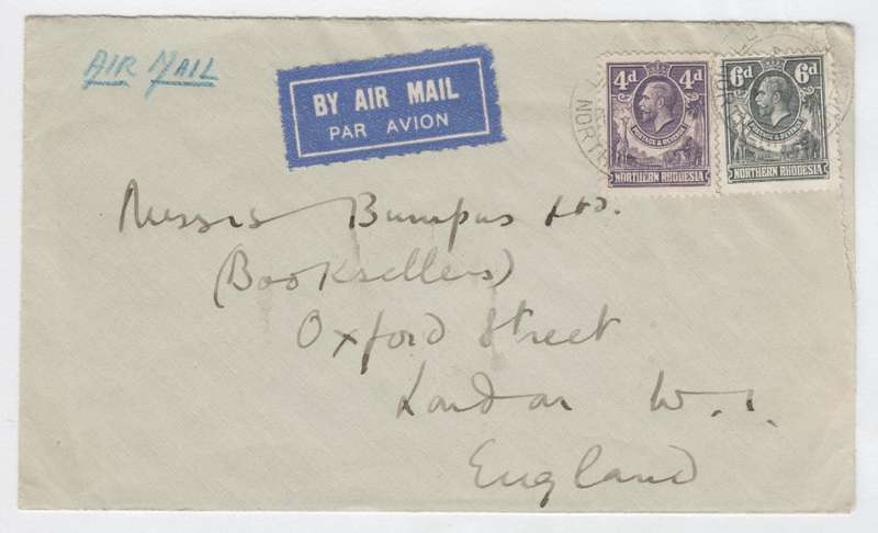 Airmail cover from Broken Hill, Northern Rhodesia to London, England - 19 May 1933