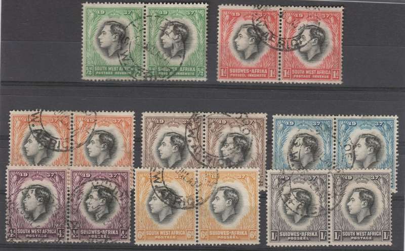 SWA 12 May 1937 Coronation of George 6 set of 8 used pairs
