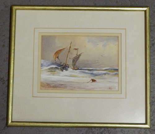 Watercolour painting signed ELMF