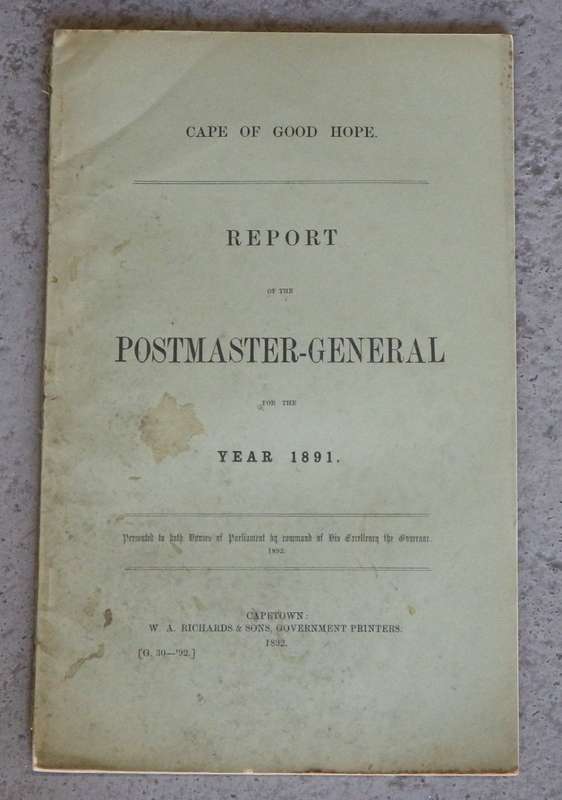 Cape of good hope report of the postmaster - General for the year 1891 - Original report