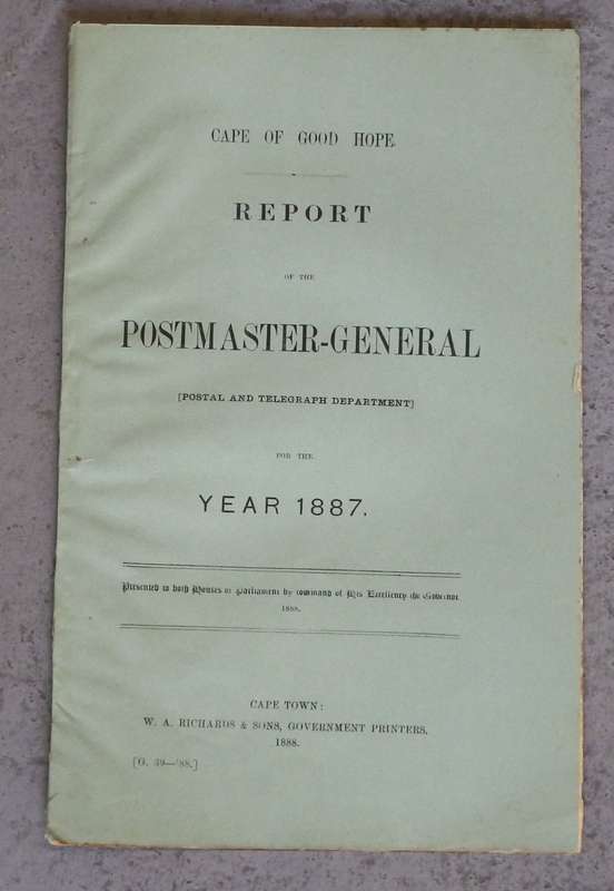 Cape of good hope report of the postmaster - General for the year 1887 - Original report