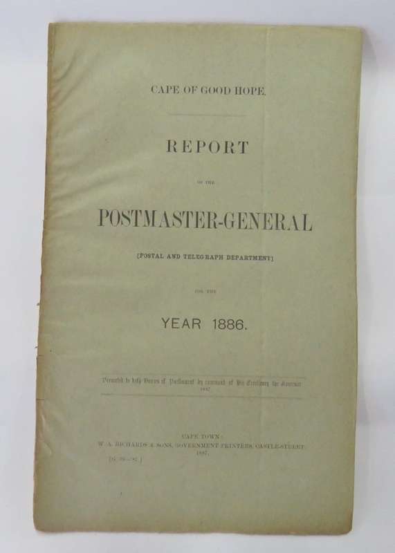 Cape of Good Hope report of the postmaster - General for the year 1886 - Original report