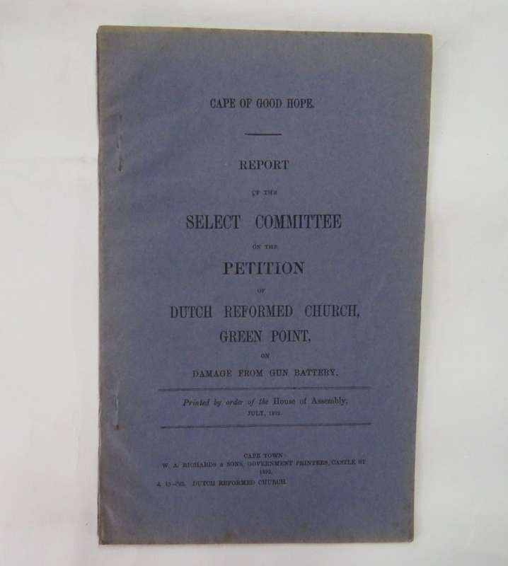 Cape of Good Hope report of the select committee on the petition of the Dutch Reformed Church