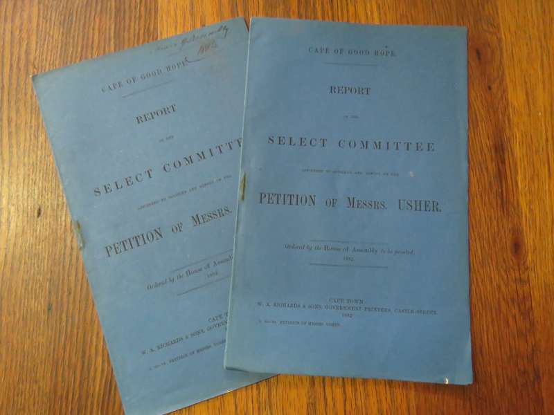 2 Copies of Cape of Good Hope Report of the Select committee on a petition of MESSER USHER
