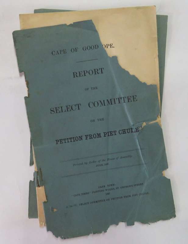 Cape of Good Hope 1897 report of the select committee on a petition from Piet Chuile