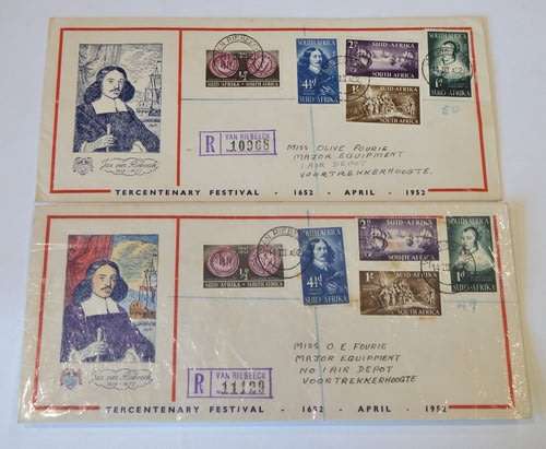 SACC 135 - SACC 139 on first day cover - One normal and one coloured