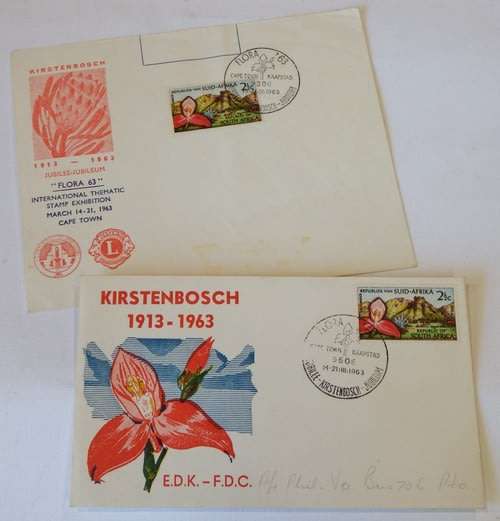 Pair of Kirstenbosch 1963 covers with DISA