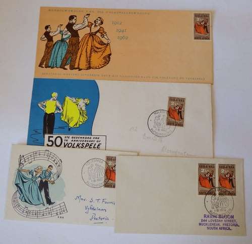 Volkspele in SA 4 x covers - 1962