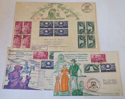 Inauguration of the Voortrekker Monument - Lot of 3 different covers