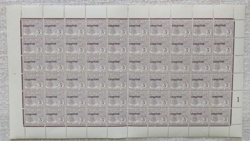 Block of 60 unmounted mint postage duo stamps 5 cent - Full page