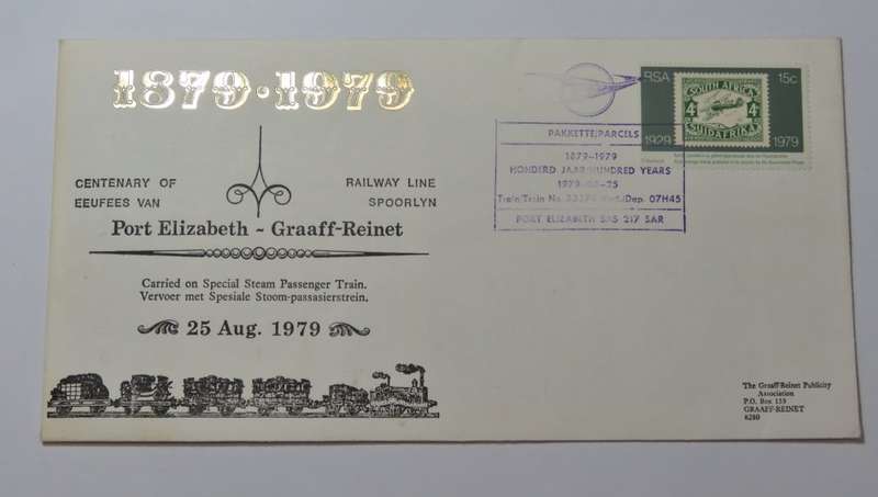 Rail letter post 100 years packages cover - 1979 - Centenary Port Elizabeth to Graaf-Reinet