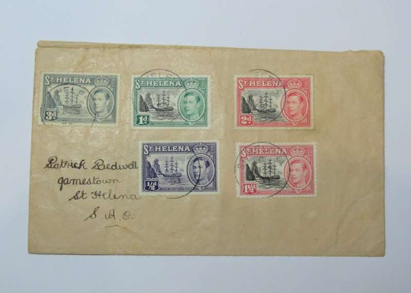 Inter St Helena post with 5 St Helena stamps