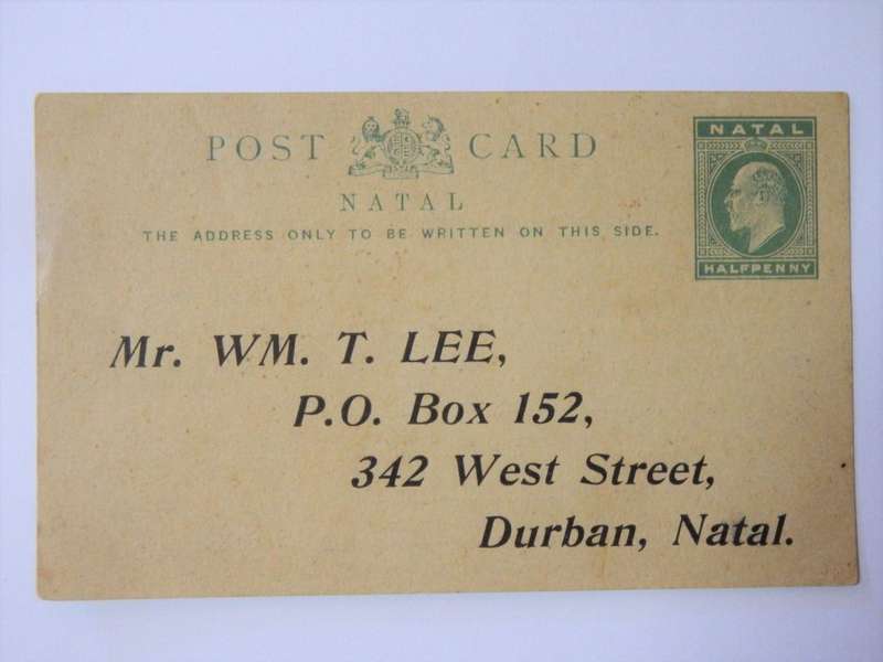 Natal postcard with pre-printed halfpenny stamp - Subscription to `THE PRESENT CENTURY`