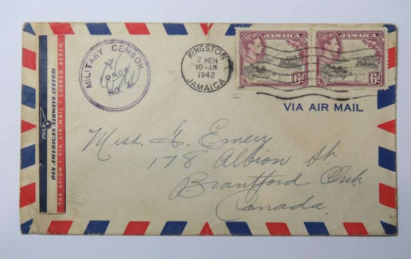 Air America Airways system tag on military censored Y Force envelope posted during WW2