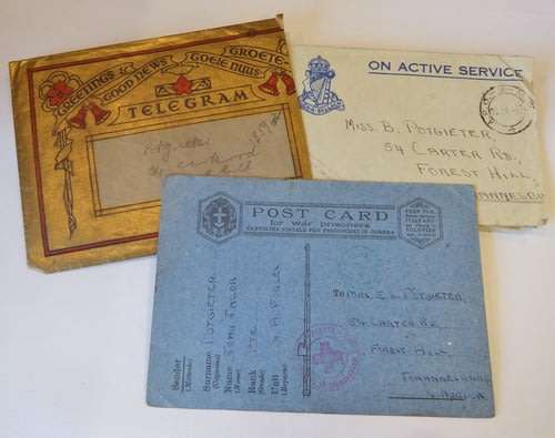 4 x Prisoner of War items regarding John Jacob Potgieter
