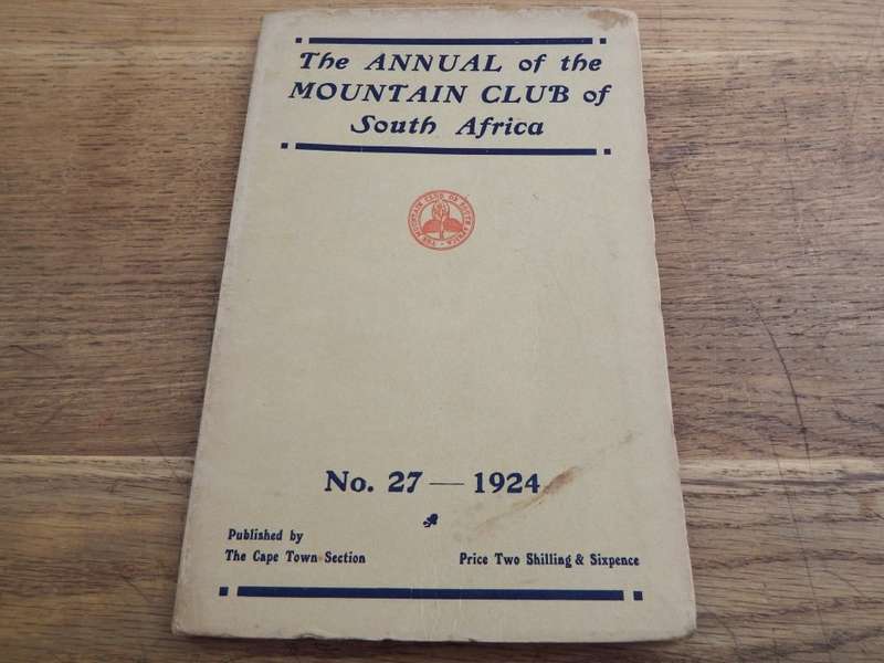 The annual of the Mountain Club of South Africa 1924