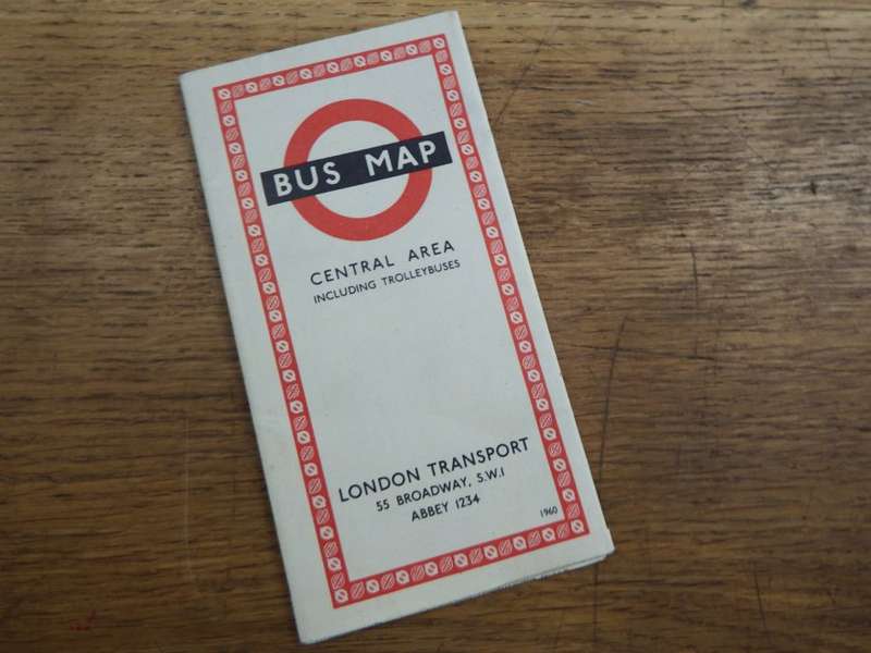 Vintage London bus map 1960 - Excellent condition