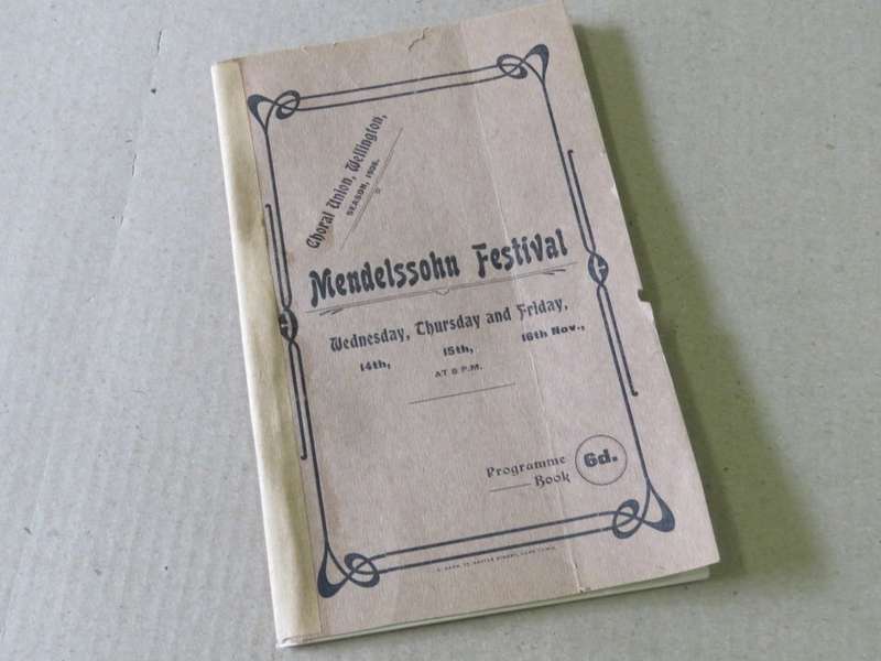 1906 Mendelssohn Festival programme - Wellington (Cape Province) - RARE