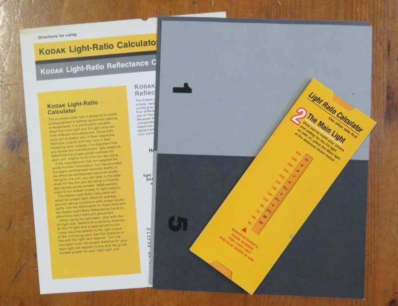 Kodak vintage Light Ratio calculator with booklets