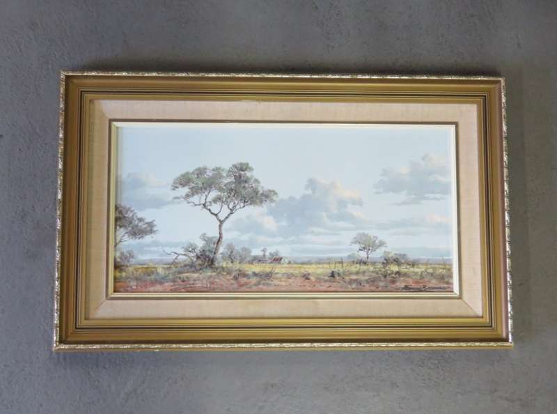 Francois Badenhorst landscape painting - Size with frame 48 x 78 cm - Size without frame 29 x 59 cm