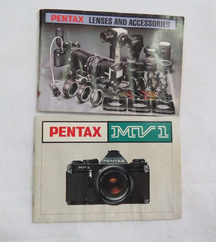 Pentax MV1 camera booklet including Pentax lenses and accessories booklet