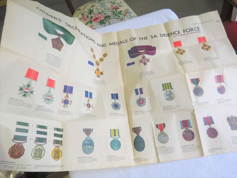 Orders, decorations and medals of the SA Defence Force poster from 1976 Weekend Argus newspaper