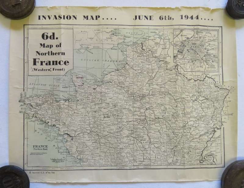 WW2 Invasion of Northern France - 6 June 1944 - 33 x 43 cm
