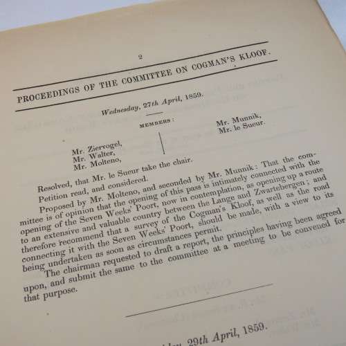1859 Cape of Good Hope report of the select committee of the House of Assembly