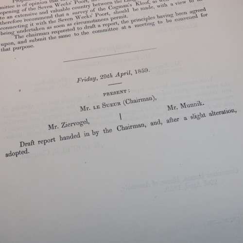 1859 Cape of Good Hope report of the select committee of the House of Assembly