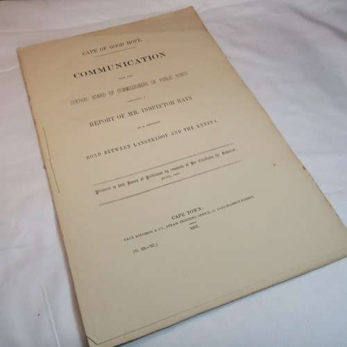 1857 Cape of Good Hope communication conveying a report of inspector BAIN on a proposed road