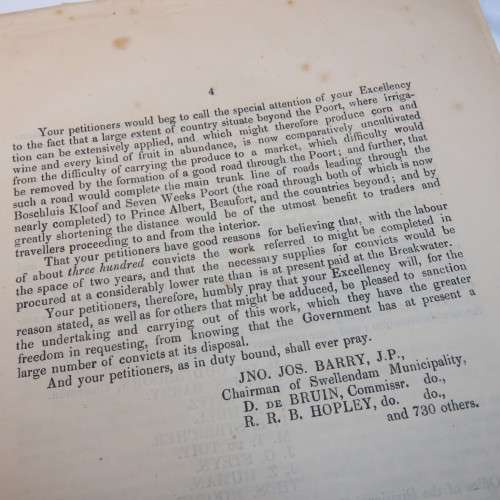 1867 Cape of Good Hope report if survey of Tradouw pass by Mr. T. Bain