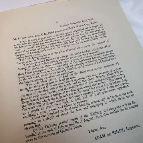 1868 Cape of Good Hope message from the Governor P.E. Wodehouse to the House of Assembly