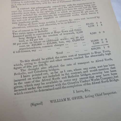 1880 Cape of Good Hope original report by the Chief Inspector