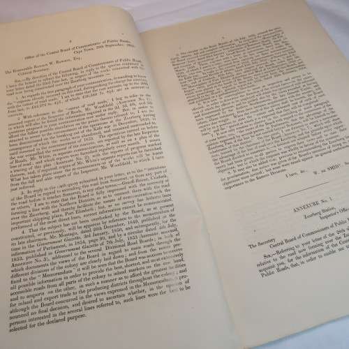 1856 Cape of Good Hope reports on the present state and estimated cost of the Zuurberg road