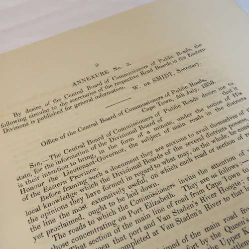 1856 Cape of Good Hope reports on the present state and estimated cost of the Zuurberg road