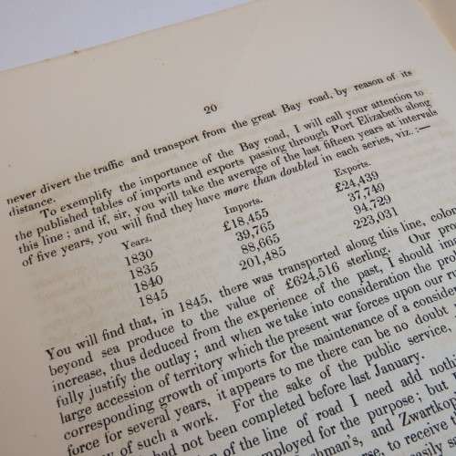 1856 Cape of Good Hope reports on the present state and estimated cost of the Zuurberg road