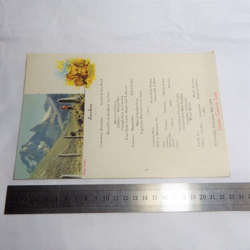 Union Castle `SS Kenya Castle` Lunch menu - September 30th, 1959