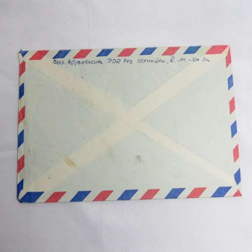 Postal History - Airmail cover from Schmollm DDR to Paarl, South Africa with 4 DDR stamps cancelled