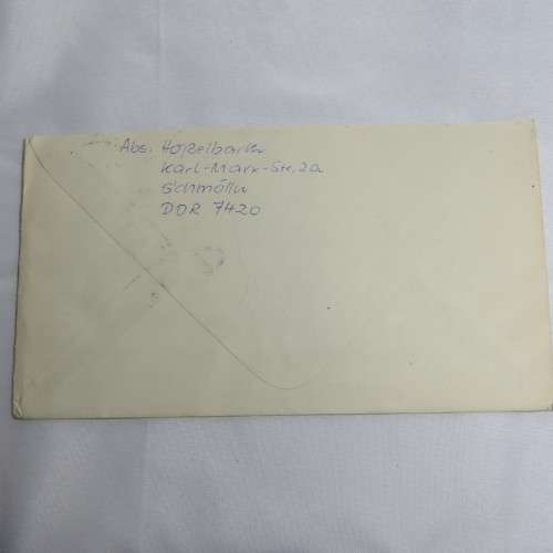 Postal History - Airmail cover from Schmolln, DDR to Paarl, South Africa with airmail tag