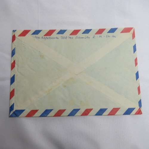 Postal History - Airmail cover from Schmolln, DDR to Paarl, South Africa with 3 DDR stamps