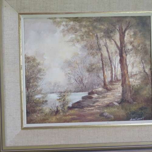 June Tuckett oil on board painting - Size with frame 44 x 49 cm - Size without frame 24 x 29 cm
