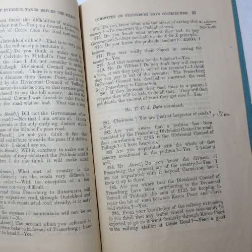1879 Cape of Good Hope report ordered by the House of Assembly on the Fraserburg Road