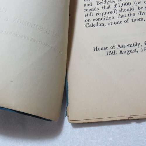 Original 1865 Cape of Good Hope Report of the select committee on the Bushman`s Kloof road