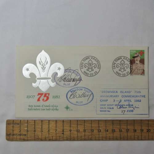 RSA Boy scouts signed cover - Helicopter post and Balloon post - Cover no. 37/100