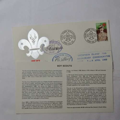 RSA Boy scouts signed cover - Helicopter post and Balloon post - Cover no. 37/100