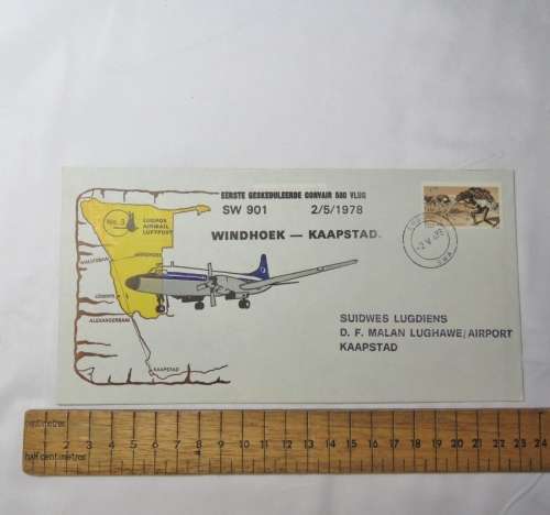Lot of 2 Suidwes Lugdiens flight covers - Flight SW 904 and SW 901