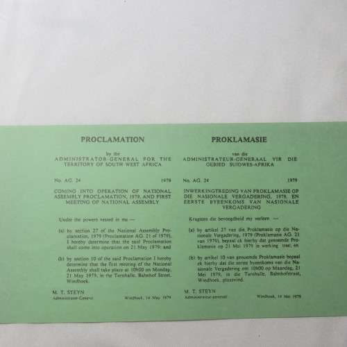 1979 South West Africa First day cover - National Assembly of South West Africa - 21 May 1979