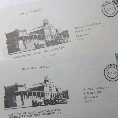 Pair of SWA/Namibia covers - 1979 Old and New Administration